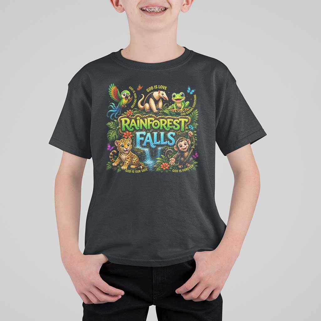 VBS 2026 T Shirt For Kid Rainforest Falls Exploring The Nature of God VBS 2026