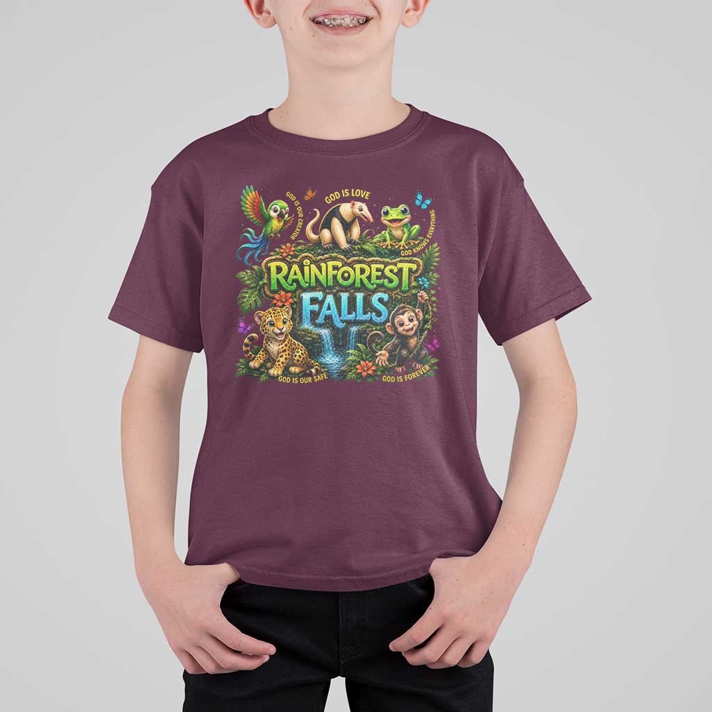 VBS 2026 T Shirt For Kid Rainforest Falls Exploring The Nature of God VBS 2026