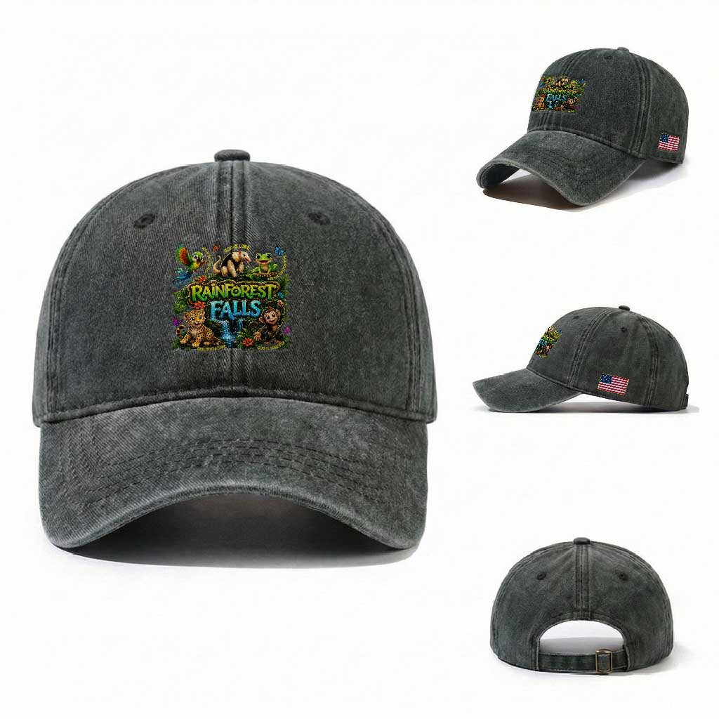 VBS 2026 Washed Cotton Baseball Cap Rainforest Falls Exploring The Nature of God VBS 2026