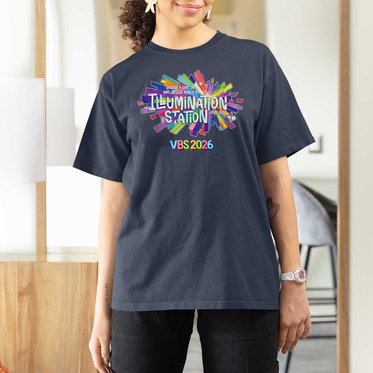Illumination Station VBS 2026 Christian Lights T Shirt For Women Bible Jesus