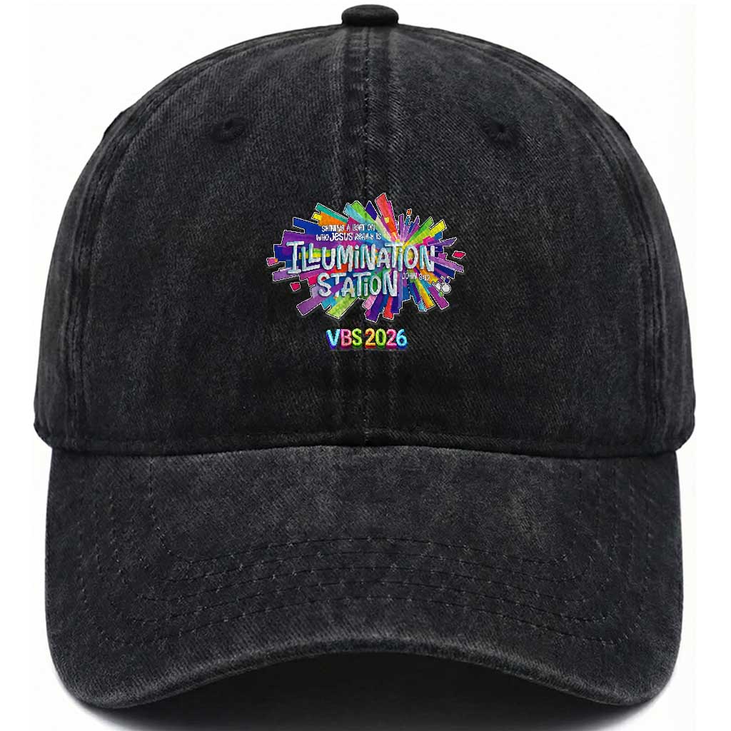 Illumination Station VBS 2026 Christian Lights Washed Cotton Baseball Cap Bible Jesus