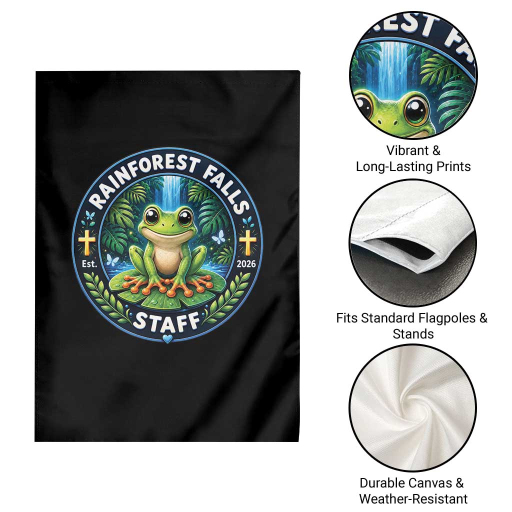 Rainforest Falls Staff Garden Flag VBS 2026 Director Teacher