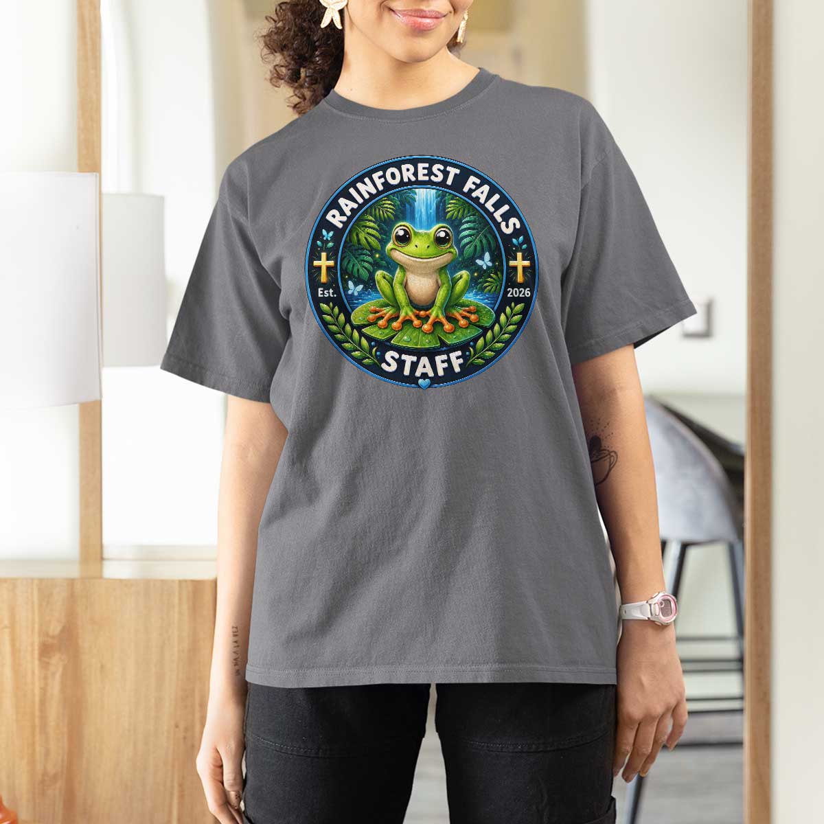 Rainforest Falls Staff T Shirt For Women VBS 2026 Director Teacher