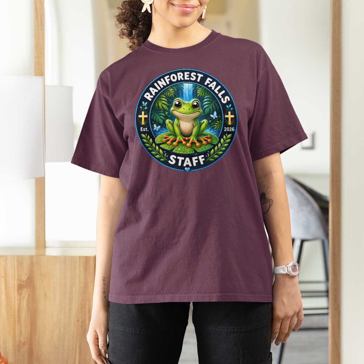 Rainforest Falls Staff T Shirt For Women VBS 2026 Director Teacher