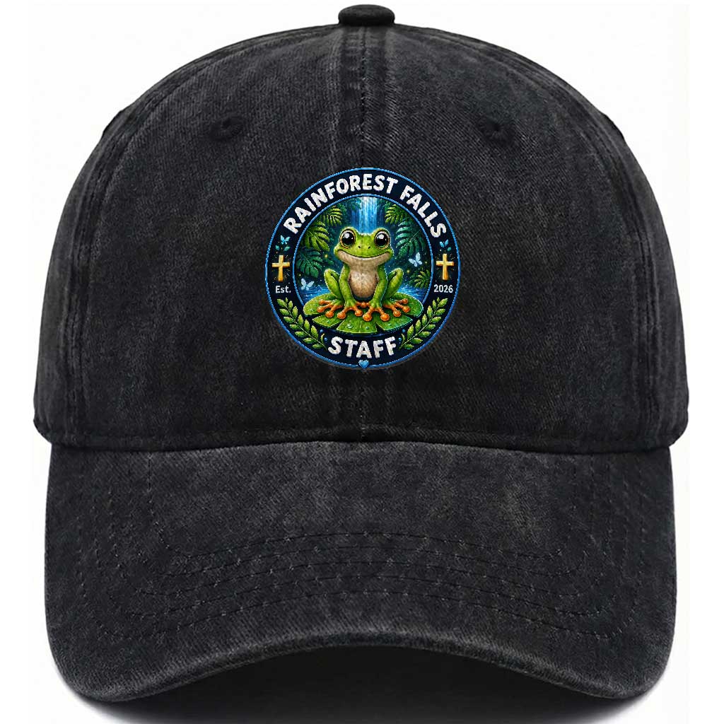 Rainforest Falls Staff Washed Cotton Baseball Cap VBS 2026 Director Teacher