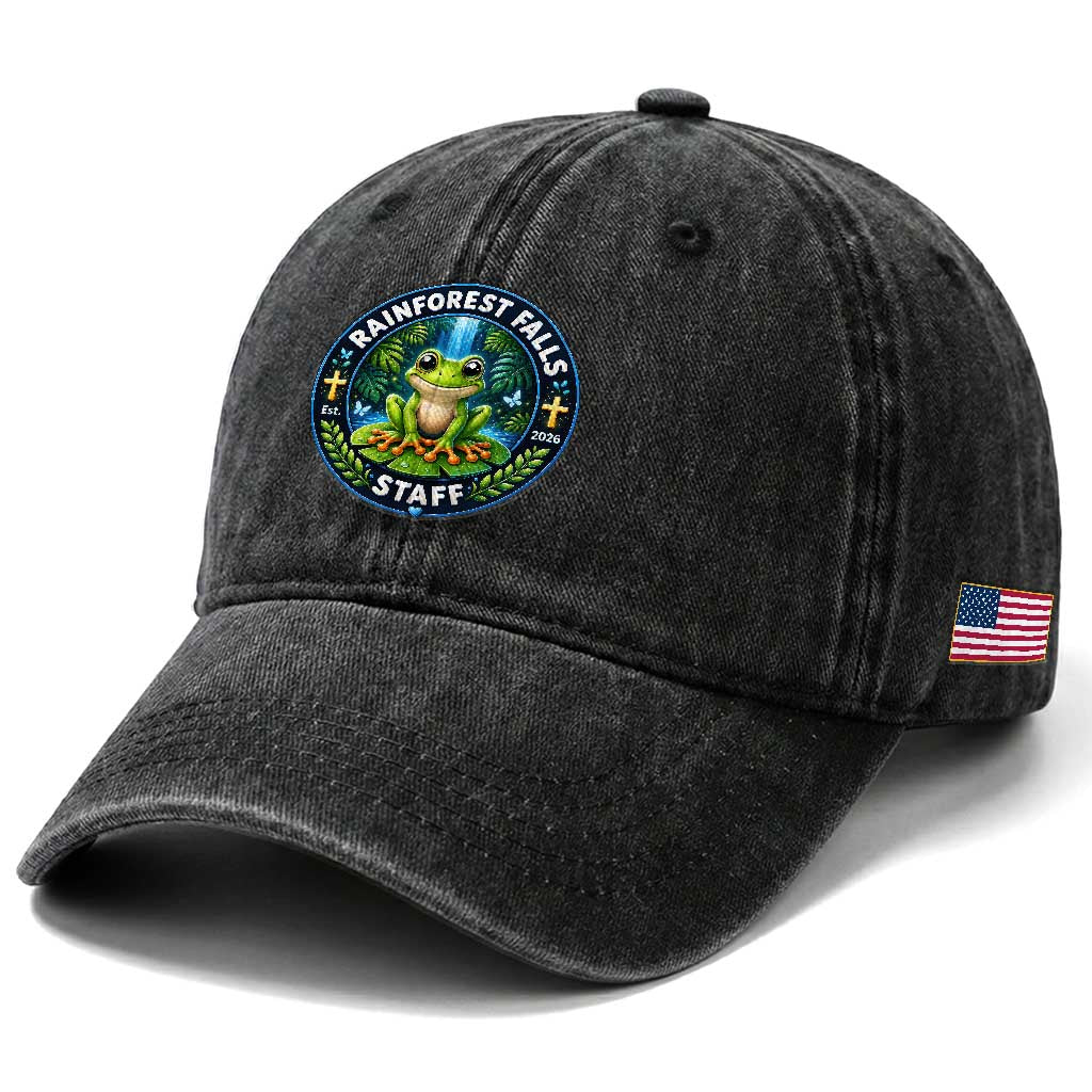 Rainforest Falls Staff Washed Cotton Baseball Cap VBS 2026 Director Teacher