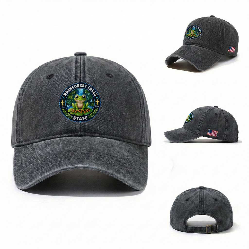 Rainforest Falls Staff Washed Cotton Baseball Cap VBS 2026 Director Teacher