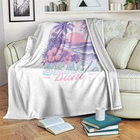 Beach Bum Throw Blanket Summer Vacation Beach Lover Surf Wave Vintage Tropical Sunset Aesthetic