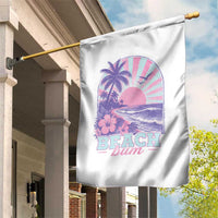 Beach Bum Garden Flag Summer Vacation Beach Lover Surf Wave Vintage Tropical Sunset Aesthetic