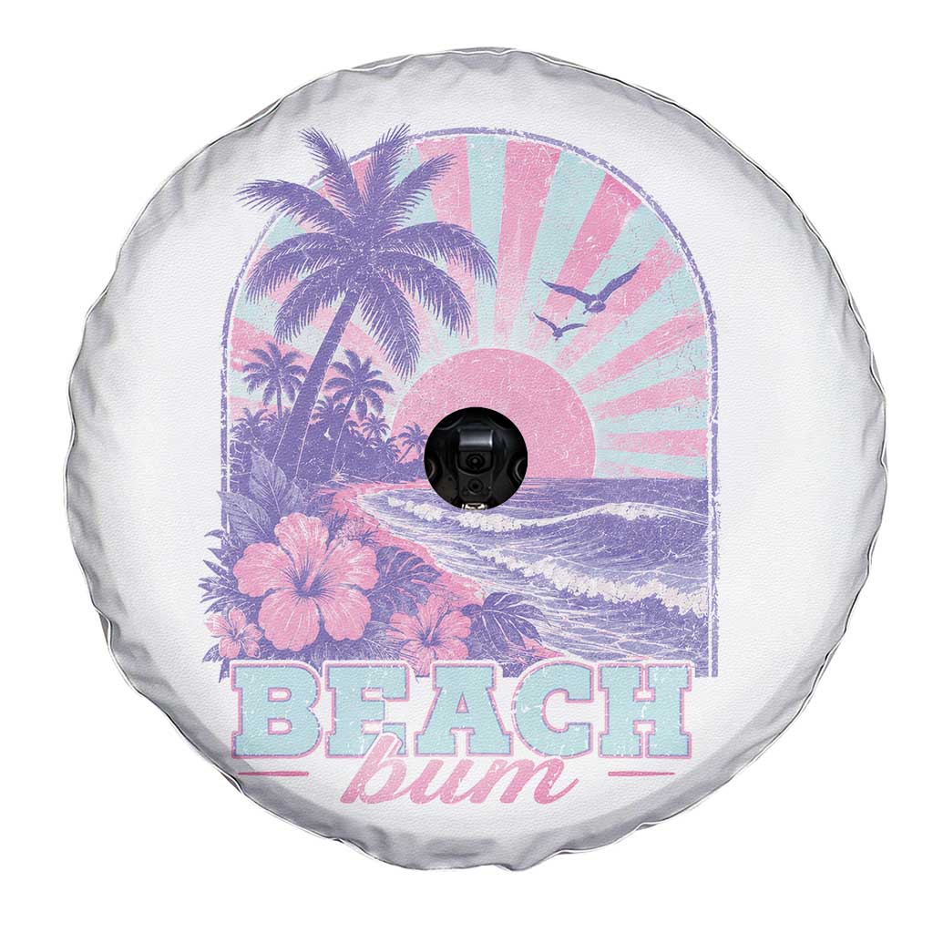 Beach Bum Spare Tire Cover Summer Vacation Beach Lover Surf Wave Vintage Tropical Sunset Aesthetic