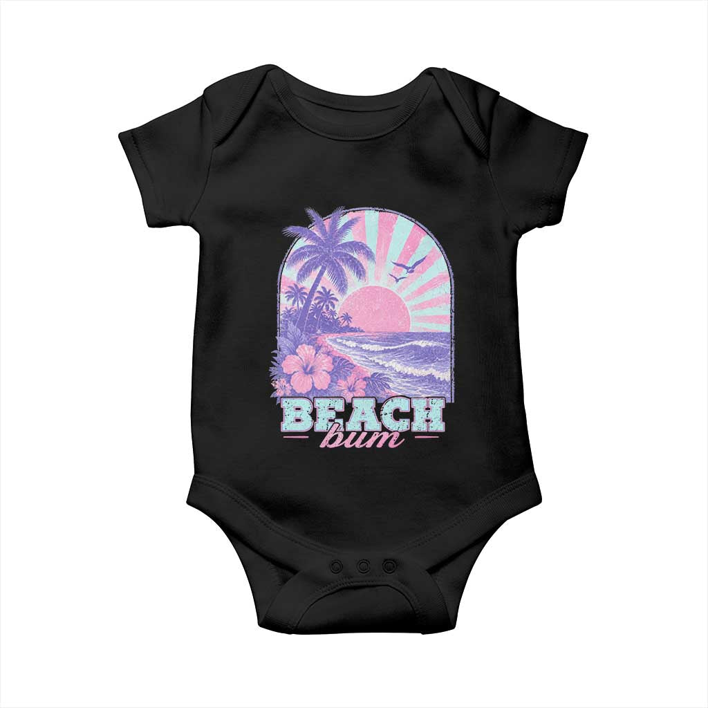 Beach Bum Baby Onesie Summer Vacation Beach Lover Surf Wave Vintage Tropical Sunset Aesthetic