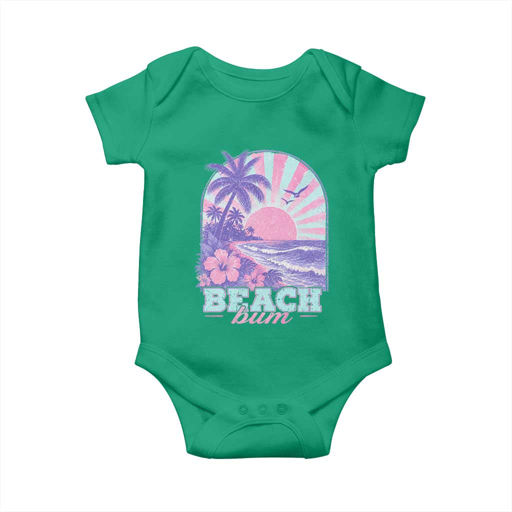 Beach Bum Baby Onesie Summer Vacation Beach Lover Surf Wave Vintage Tropical Sunset Aesthetic