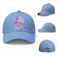 Beach Bum Baseball Cap Summer Vacation Beach Lover Surf Wave Vintage Tropical Sunset Aesthetic