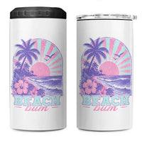 Beach Bum 4 in 1 Can Cooler Tumbler Summer Vacation Beach Lover Surf Wave Vintage Tropical Sunset Aesthetic