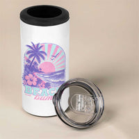 Beach Bum 4 in 1 Can Cooler Tumbler Summer Vacation Beach Lover Surf Wave Vintage Tropical Sunset Aesthetic