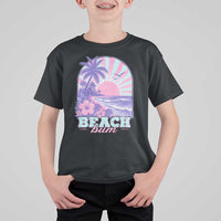 Beach Bum T Shirt For Kid Summer Vacation Beach Lover Surf Wave Vintage Tropical Sunset Aesthetic