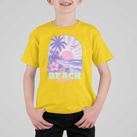 Beach Bum T Shirt For Kid Summer Vacation Beach Lover Surf Wave Vintage Tropical Sunset Aesthetic
