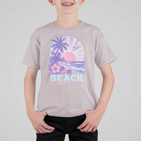 Beach Bum T Shirt For Kid Summer Vacation Beach Lover Surf Wave Vintage Tropical Sunset Aesthetic