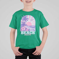 Beach Bum T Shirt For Kid Summer Vacation Beach Lover Surf Wave Vintage Tropical Sunset Aesthetic