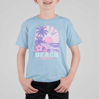 Beach Bum T Shirt For Kid Summer Vacation Beach Lover Surf Wave Vintage Tropical Sunset Aesthetic