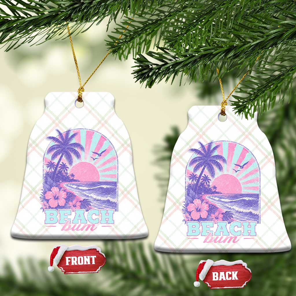 Beach Bum Ceramic Ornament Summer Vacation Beach Lover Surf Wave Vintage Tropical Sunset Aesthetic