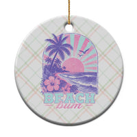 Beach Bum Ceramic Ornament Summer Vacation Beach Lover Surf Wave Vintage Tropical Sunset Aesthetic