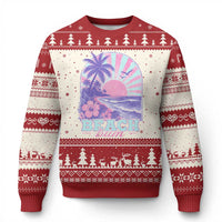 Beach Bum Ugly Christmas Sweater Summer Vacation Beach Lover Surf Wave Vintage Tropical Sunset Aesthetic