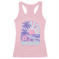 Beach Bum Racerback Tank Top Summer Vacation Beach Lover Surf Wave Vintage Tropical Sunset Aesthetic