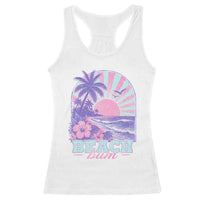 Beach Bum Racerback Tank Top Summer Vacation Beach Lover Surf Wave Vintage Tropical Sunset Aesthetic