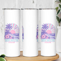 Beach Bum Skinny Tumbler Summer Vacation Beach Lover Surf Wave Vintage Tropical Sunset Aesthetic