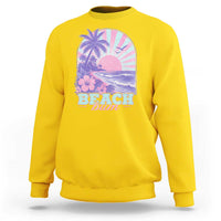 Beach Bum Sweatshirt Summer Vacation Beach Lover Surf Wave Vintage Tropical Sunset Aesthetic
