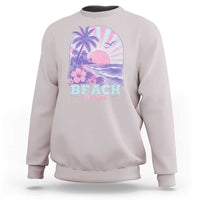Beach Bum Sweatshirt Summer Vacation Beach Lover Surf Wave Vintage Tropical Sunset Aesthetic