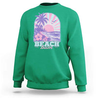 Beach Bum Sweatshirt Summer Vacation Beach Lover Surf Wave Vintage Tropical Sunset Aesthetic