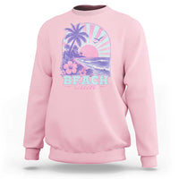 Beach Bum Sweatshirt Summer Vacation Beach Lover Surf Wave Vintage Tropical Sunset Aesthetic