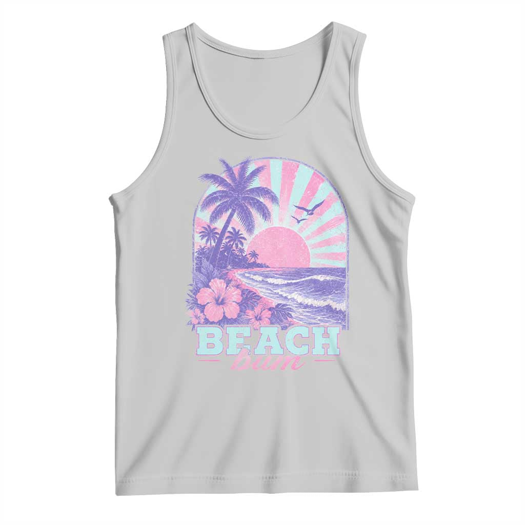Beach Bum Tank Top Summer Vacation Beach Lover Surf Wave Vintage Tropical Sunset Aesthetic