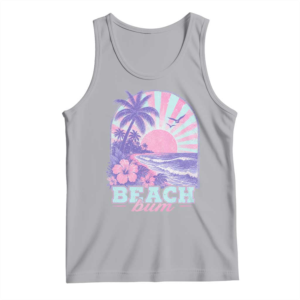 Beach Bum Tank Top Summer Vacation Beach Lover Surf Wave Vintage Tropical Sunset Aesthetic