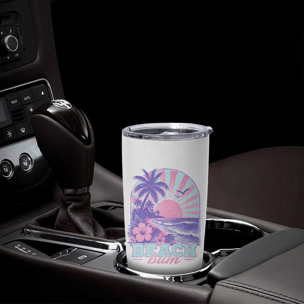 Beach Bum Tumbler Cup Summer Vacation Beach Lover Surf Wave Vintage Tropical Sunset Aesthetic