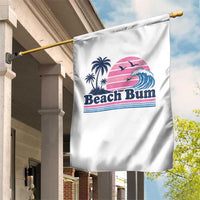 Beach Bum Garden Flag Retro Summer Vacation Surf Wave Tropical Sunset Aesthetic