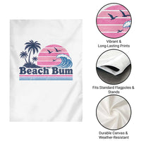 Beach Bum Garden Flag Retro Summer Vacation Surf Wave Tropical Sunset Aesthetic