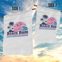 Beach Bum Garden Flag Retro Summer Vacation Surf Wave Tropical Sunset Aesthetic