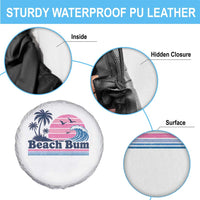 Beach Bum Spare Tire Cover Retro Summer Vacation Surf Wave Tropical Sunset Aesthetic