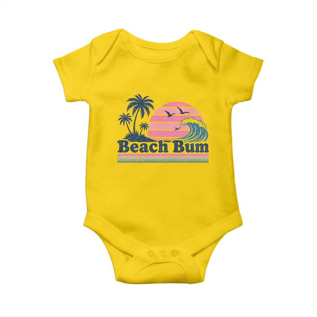 Beach Bum Baby Onesie Retro Summer Vacation Surf Wave Tropical Sunset Aesthetic