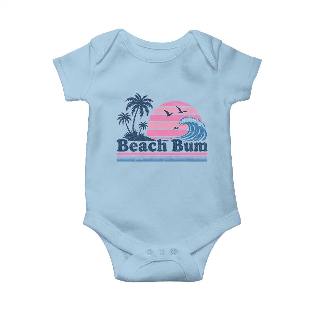Beach Bum Baby Onesie Retro Summer Vacation Surf Wave Tropical Sunset Aesthetic