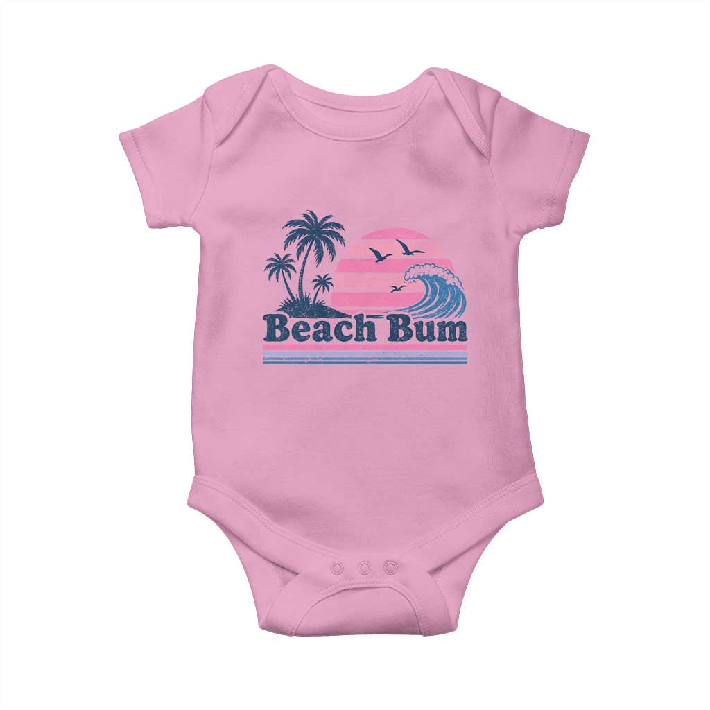 Beach Bum Baby Onesie Retro Summer Vacation Surf Wave Tropical Sunset Aesthetic