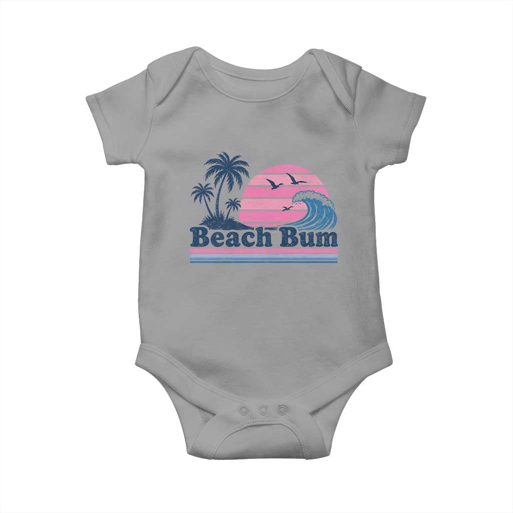 Beach Bum Baby Onesie Retro Summer Vacation Surf Wave Tropical Sunset Aesthetic