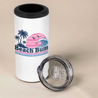 Beach Bum 4 in 1 Can Cooler Tumbler Retro Summer Vacation Surf Wave Tropical Sunset Aesthetic