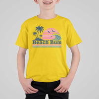 Beach Bum T Shirt For Kid Retro Summer Vacation Surf Wave Tropical Sunset Aesthetic