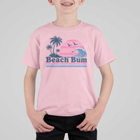 Beach Bum T Shirt For Kid Retro Summer Vacation Surf Wave Tropical Sunset Aesthetic