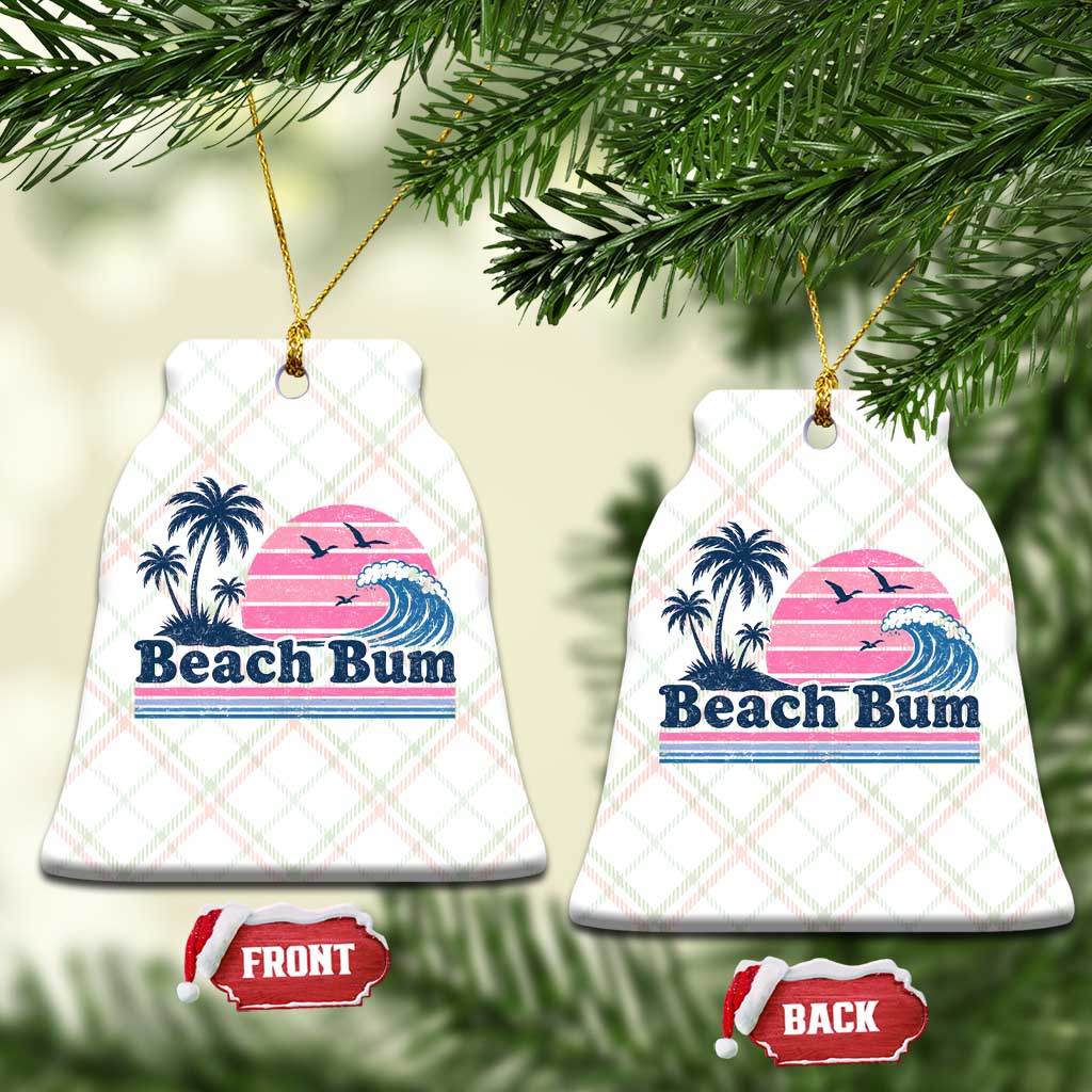 Beach Bum Ceramic Ornament Retro Summer Vacation Surf Wave Tropical Sunset Aesthetic
