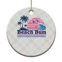 Beach Bum Ceramic Ornament Retro Summer Vacation Surf Wave Tropical Sunset Aesthetic